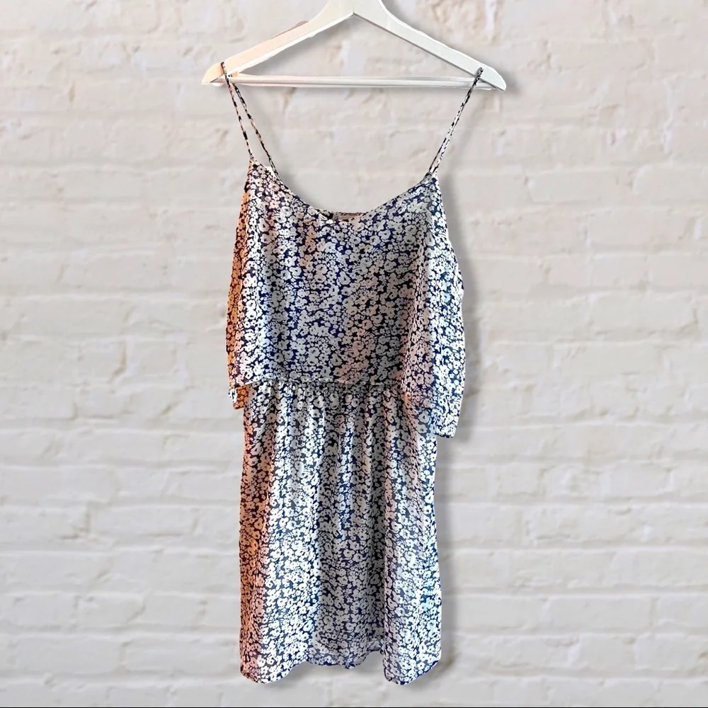 Flowy Floral Dress - Mini Length - Picture 1 of 3